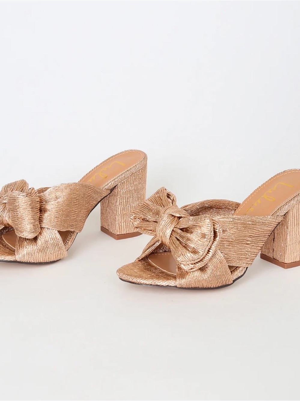 Lulus Dorothea Rose Gold Heels